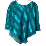 Another Thyme‎ Vintage Green Striped Cape 100% Polyester Size 18W Photo 3