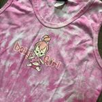 Vintage 90s Flintstones Pebbles Dadddy's Girl Tie Dye Baby Tank Womens Size L Pink Size L Photo 1