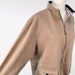 Allison Daley  Lightweight Full Zip Jacket Tan Navy Trim Petite Large Photo 6