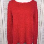Faded Glory  Fuzzy Crewneck Sweater Red/Metallic-Large Photo 0
