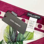 Dolce & Gabbana Floral Tropical Rose Print Cotton Scarf Wrap Pink White Photo 10