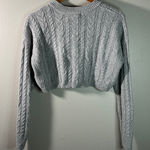 Streetwear Society Cozy Fall Cottage-core Grandma Light Gray Comfortable Soft Cable Knit Sweater S Photo 0