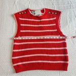 Kerri Rosenthal XOXO Red Striped Sweater Vest Heart Smiley Face NEW Small Pink Photo 4