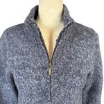 L.L.Bean blue lambswool long sleeve high collar zip up sweater jacket SP Photo 5