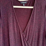 EXPRESS Red and Black Fit & Flare Dress with Bell Sleeves, Size Medium Photo 5