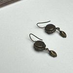 Kenny Ma Green & AB Rhinestone Antiqued Brass Pierced Earrings with Teardrop Photo 4