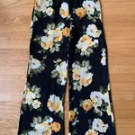 Socialite NWT Black & Yellow Wide Leg Floral Flowy Pants Size Small Photo 1