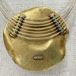 Chico's Multi Strand Wire Gold and Silver Tone Shimmer Pendant Necklace Photo 6