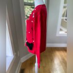 Vintage Jack B. Quick Red Plaid Dog Embroidered Cardigan Sweater Size Medium Photo 1