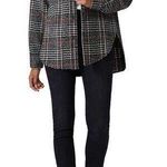 Fifteen Twenty Gray Plaid Leather Detail Shirt Size Small $209 Photo 0