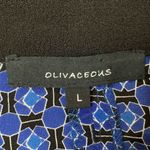 Olivaceous  100% Silk Blue Button Down Short Sleeves Dress, Sz Large Photo 8