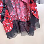 Inteco Intimates Red Pink Black Heart Love Print Babydoll Nightie Chemise Medium Photo 8