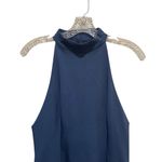 ZARA  Halter Mini Dress Navy Womens Size Large Sleeveless High Neck Photo 2
