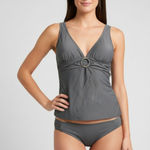 Michael Kors Gunmetal Tank Bathing Suit Cruise Swimwear Sleek Top Part XS Photo 0