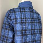 Jane Ashley  Quilted Reversible Blue Plaid Jacket Large Photo 3