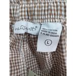 Keren Hart Gingham Cotton Lounge Shorts Brown Check Elastic‎ Waist Women Lg New Photo 4