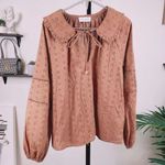 Lost + Wander  Sunday Funday Peasant Top Brown Size Small NWT Photo 1