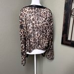 Poetry long sleeve asymmetrical open front leopard print sheer cardigan Photo 6