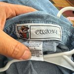 Y2K Butterfly Flower Embroidered with/ pink diamond Button Down Denim Photo 1