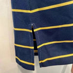 VTG Women’s 70s Pointy Collar V Neck Short Sleeve Split Hem Striped Polo Size M Green Size M Photo 8