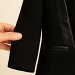 Milly | Nubby Wool & Leather Tuxedo Blazer Size 6 | EUC Photo 5