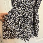 Rails  Sophia Romper in Navy Camellia Floral Buttons Waist Tie keyhole back Photo 3