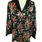 Vintage 90s satin roses smoking jacket Photo 0