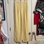 Theory 💙 NWT Pale Straw Yellow High Waist Pleated Cady Trousers Photo 1