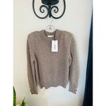 Ba&sh ‎ Keane Lace-Up Cuff Wool & Cotton Sweater, Tan, Size Small, DESIGNER, NWT Photo 14