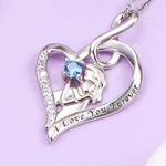 Mother & Child, I Love You Forever Cz Heart Necklace Silver Photo 1