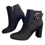 Unisa  Boots Womens Size 8.5 Black Ankle Booties Block Heel Side Zip Buckle Photo 2