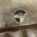 Coach  Champagne Gold Shimmer Metallic Pleated Leather Wristlet Wallet Photo 12