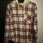 Hooded Flannel Orange Size M Photo 0