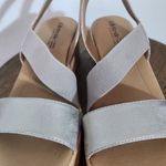 Life Stride  Metallic Taupe Wedge Sandals Size 9 Silver Strappy Wedge Sandal Photo 3