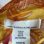 H&M  Floral Linen Blend Tie Front Crop Top M Retro Y2K Daisy Print Summer Blouse Photo 2