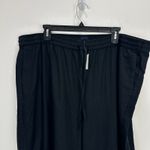 J.Crew  Tall Linen Blend Slim Wide Leg Drawstring Pant Pockets Black 20 T NWT Photo 5
