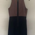 BCBG Maxazria Black & Tan Pencil Cocktail Dress Size 8 Photo 3