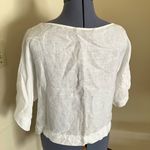 ZARA  Womens White 100% Linen Short Sleeve Top Sz S Photo 3