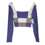 Forever 21 NWT  Crop Top Womes L Pastel Purple Ribbed Patchwork Colorblock Retro Photo 2