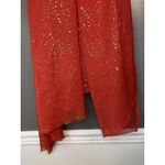 Fireworks Scarf Wrap Womens One Size Red Metallic Sheer Evening Shawl Holiday Photo 2