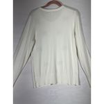 Charter Club Women Knit Cardigan Navy Bow Pearl Button Preppy Feminine White M Photo 2