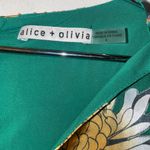 Alice + Olivia  CoCo Plunging V-neck midi Dress in green yellow multi size 6 Photo 4
