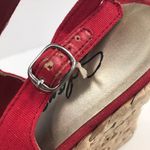 Solanz Red Open Toe Wedge Sandals Photo 5