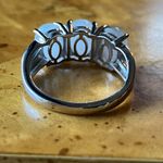 Natural Jade Sterling Silver Ring Trilogy Ring Size 6 Photo 4