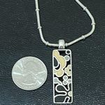 Brighton Retired  “Spring Hill” Black/Cream Enameled Flowers Pendant Necklace Photo 7