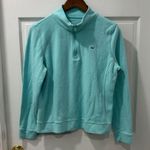 Vineyard Vines Women’s Size Medium Aqua Waffle Knit Quarter Zip Sweatshirt Photo 0