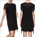 Anthropologie Cooper & Ella Leah Fringe Black Mini Dress Photo 1