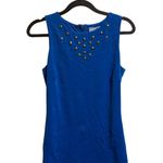 Belle Badgley Mischka Royal Blue Studded Neck Woman's Sheath Dress Size 2 Photo 1