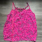 Torrid Pink Floral Spaghetti Strap Criss Cross Back Flowy Spring Summer Top Photo 6