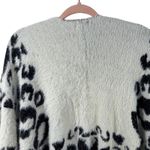 Roffe Leopard Print Ivory Black Soft Fuzzy Knit Shrug Open Front One Size Size undefined Photo 11